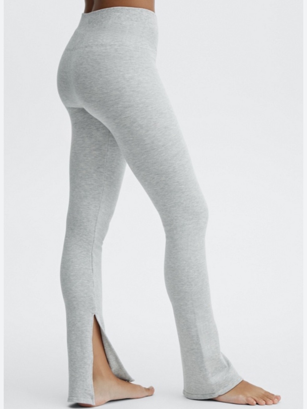 Fabletics High-Waisted Seamless Rib Pant Heathered Gray Women’s Size Large NWT